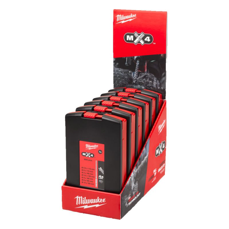 Milwaukee 4932478674 6 Piece X Pack Of 7 Display Sets Sds Plus Mx4