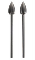Proxxon 28724 Wolfram Vanadium Flame Shaped Milling Bit, 2 pcs, 6mm NO 28 724