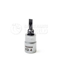 Proxxon 23737 33mm Long FD 4mm Flat-blade Screwdriver Bit with 1/4\" Socket