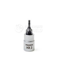 Proxxon 23744 33mm Long HX 2mm 1/4\" Allen Socket Bits