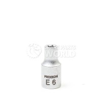 Proxxon 23792 1/4\" Chrome-Vanadium Steel External TX Socket E6