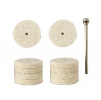 Proxxon 28798 Felt Polishing Discs, 22mm Diameter, 10 pcs. + arbor NO 28 798