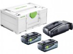 Festool 577329 Energy set SYS 18V 2 x 8ah Batteries With TCL 6 Rapid Charger In Systainer