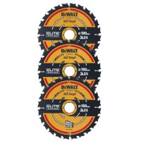 DeWalt DT10399 190mm x 30mm 24T TCT Elite Circular Saw Blade Pack of 3 - DT10399-QZ