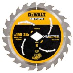 DeWalt 190mm Diamond Bore 24T EXTREME RUNTIME Circular Saw Blade to suit DCS577 - DT40270-QZ