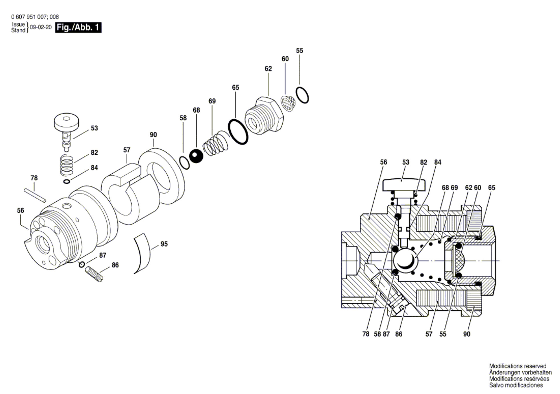 Bosch 0 607 951 008 ---- Valve Housing Spare Parts SPARE_0607951008 ...