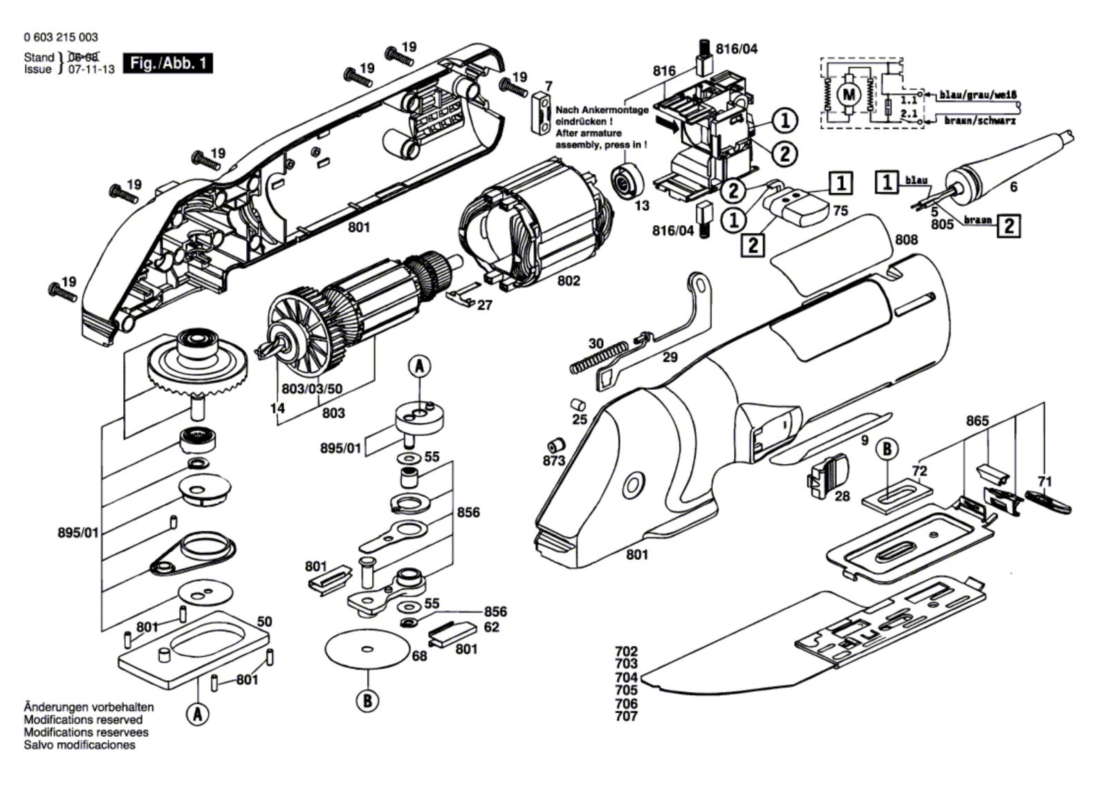 Bosch 0 603 215 042 Pfs 250 Fine-cut Saw 230 V / Gb Spare Parts Pfs250 ...