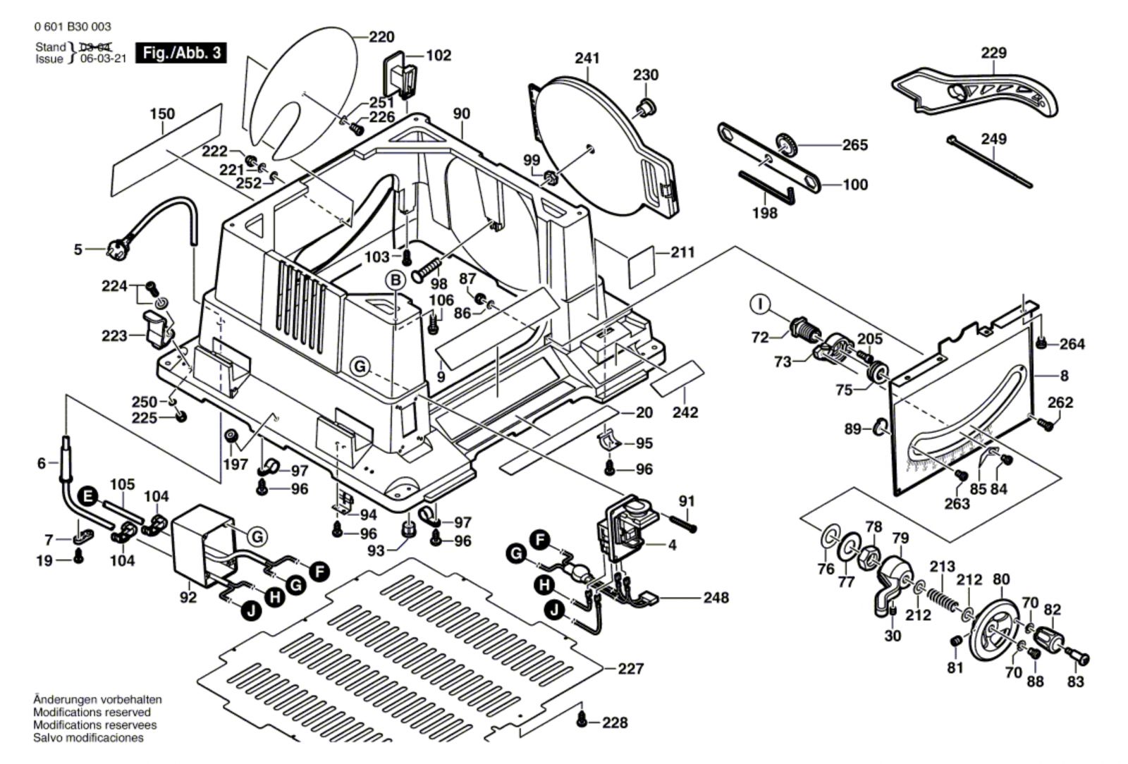 Bosch 0 601 B30 042 Gts 10 Table Saw 230 V / Gb Spare Parts Gts10 SPARE ...