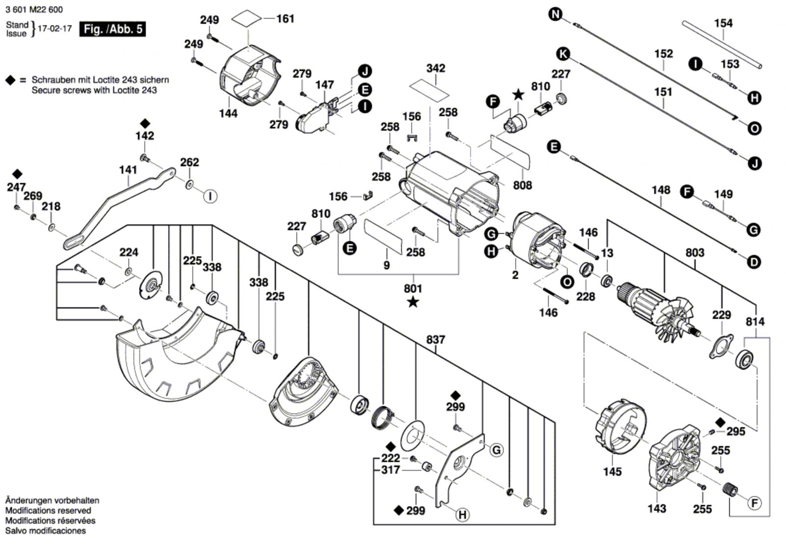 Bosch 3 601 M22 670 Gcm 350-254 Compound Mitre Saw 230 V / Gb Spare ...