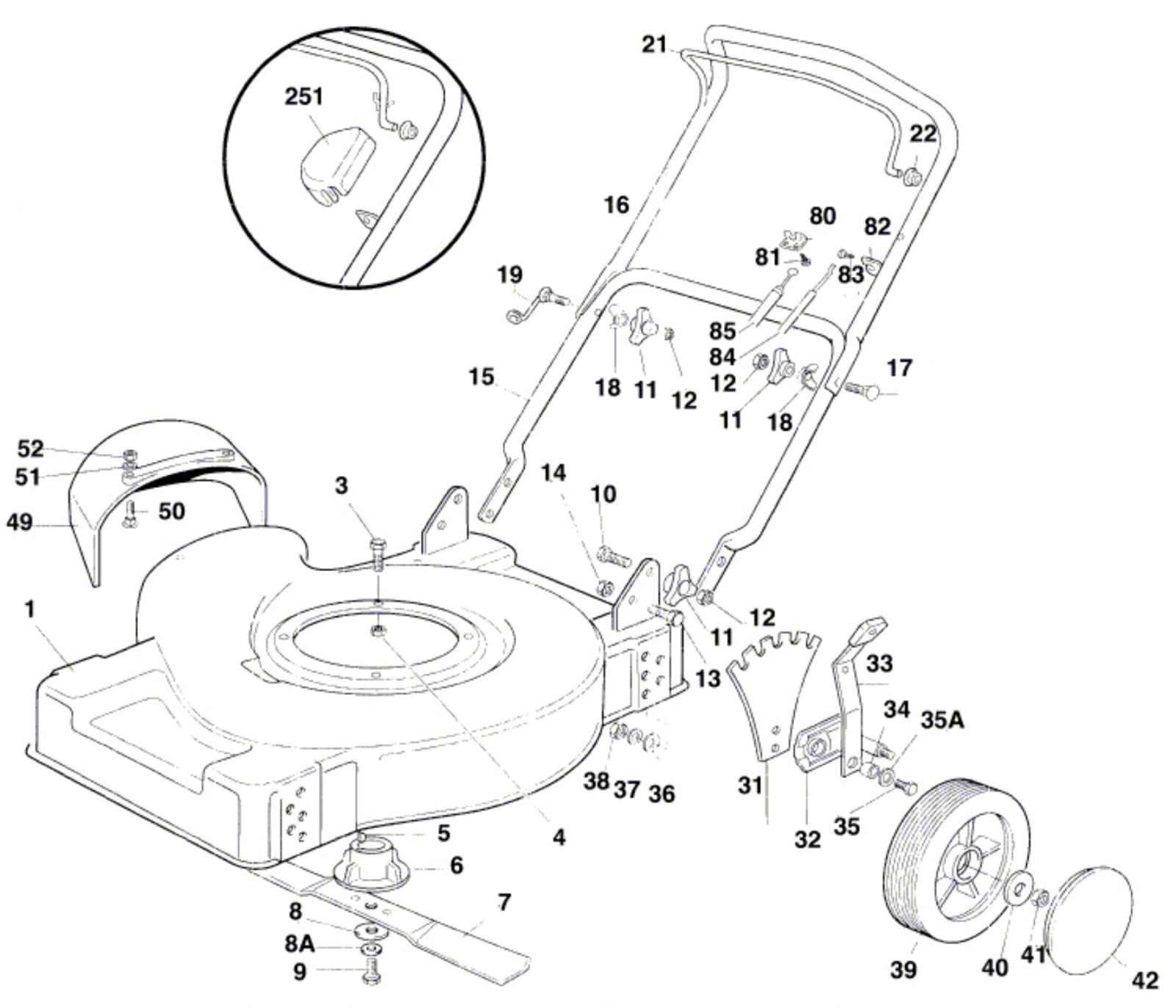 Qualcast F 016 L80 879 Trojan Side Ejector 18 Lawnmower ...