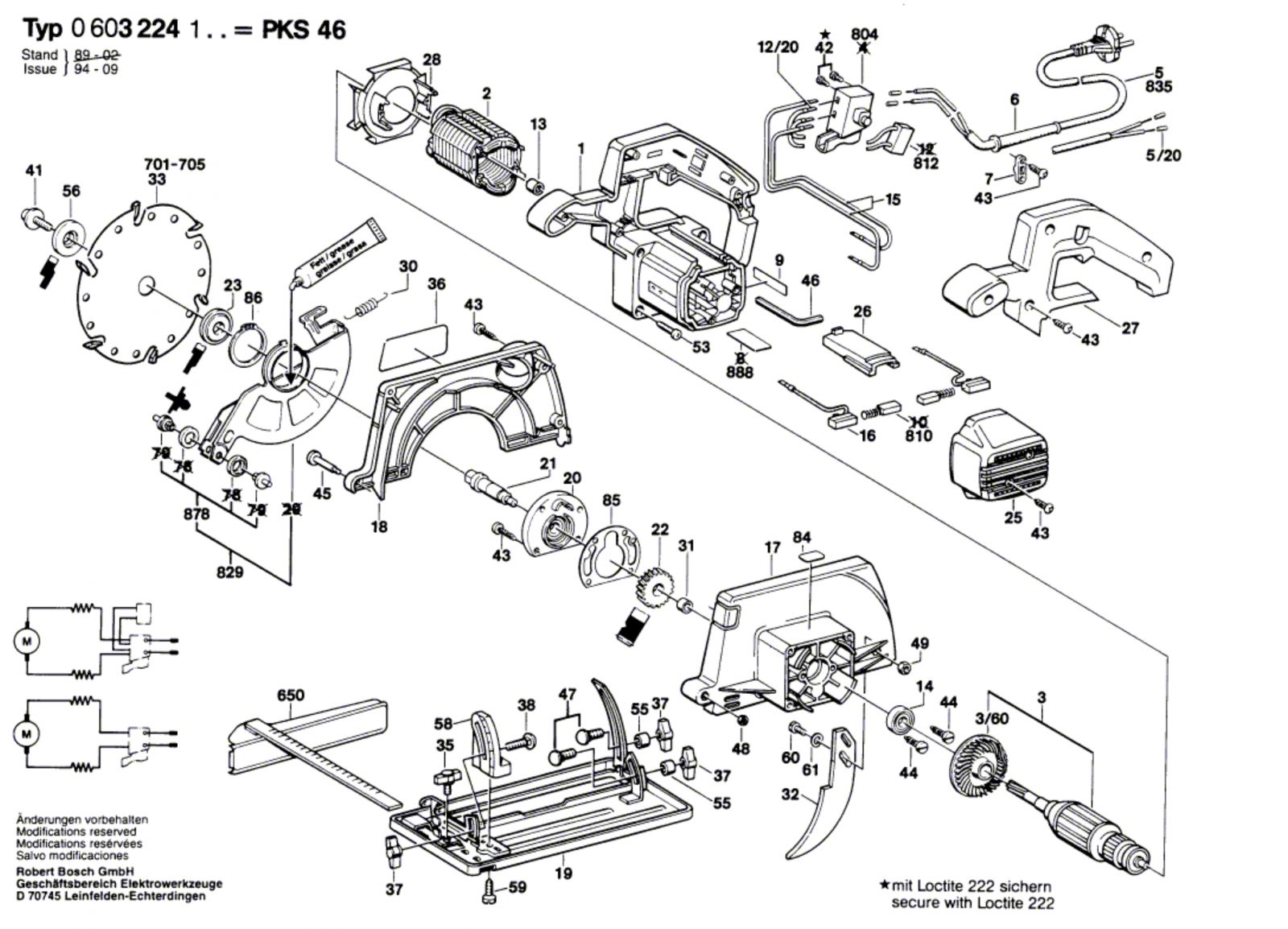 Bosch 0 603 224 142 Pks 46 Circular Hand Saw Pks46 Spare Parts SPARE ...