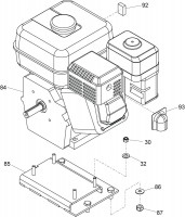Altrad Belle Guardian 350 & 400 Floor Saws Spare Parts - Engine Assembly (Honda GX160)