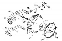 Altrad Belle AT350 Road Tow Mixer Spare Parts - Yoke Drum assembly