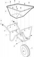 Altrad Belle Fort PE-160 Wheelbarrow Spare Parts - Fort PE-160 1 Wheel - Main Assembly