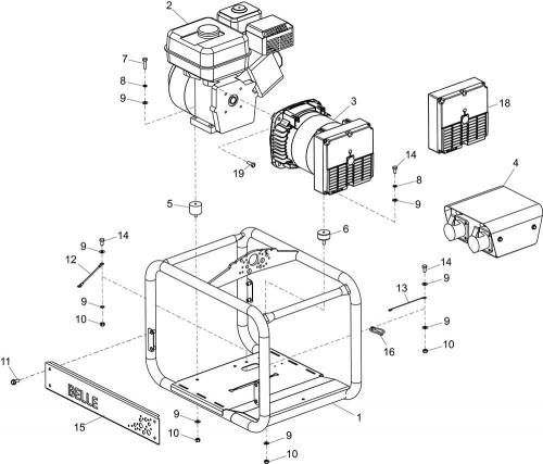 Altrad Belle Gpx Generator Range Spare Parts - Main Assembly (gpx 2700 ...