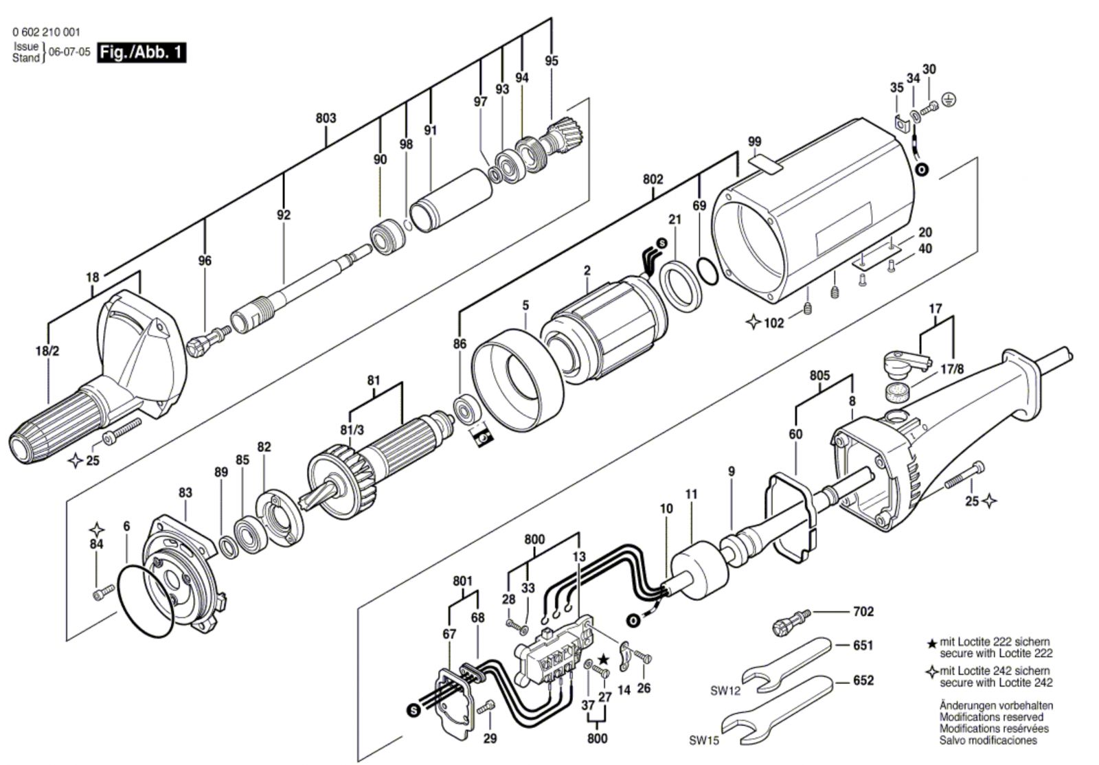 Bosch 0 602 210 008 ---- Hf Straight Grinder Spare Parts SPARE ...
