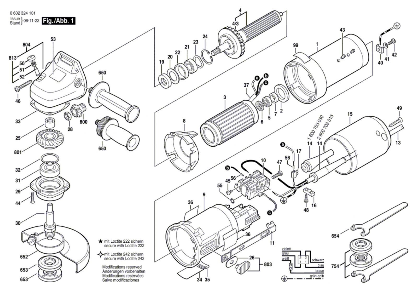 Bosch 0 602 324 101 ---- Hf-angle Grinder Spare Parts Spare 0602324101 