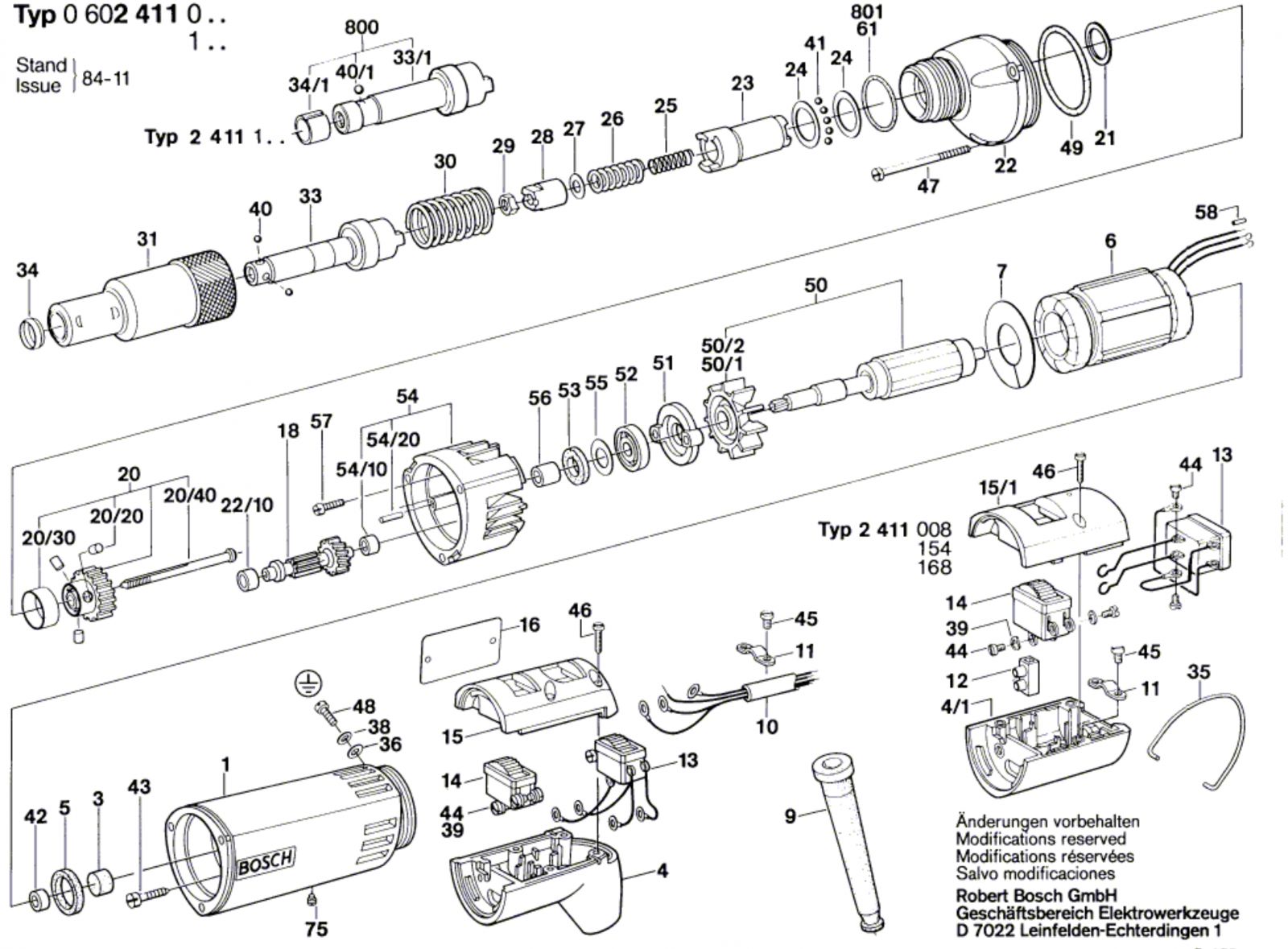 Bosch 0 602 411 016 ---- H.f. Screwdriver Spare Parts SPARE_0602411016 ...