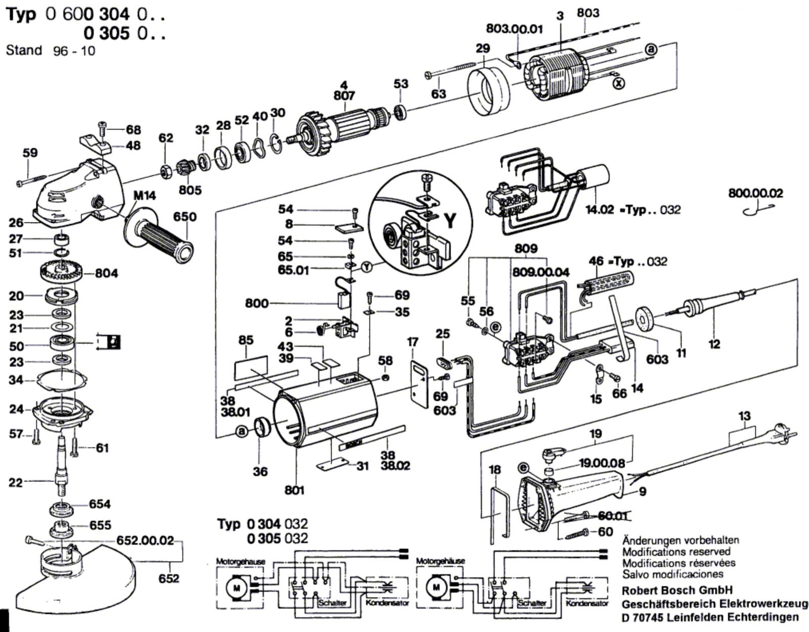 Bosch 0 600 304 060 Angle Grinder 220 V / Eu Spare Parts SPARE ...