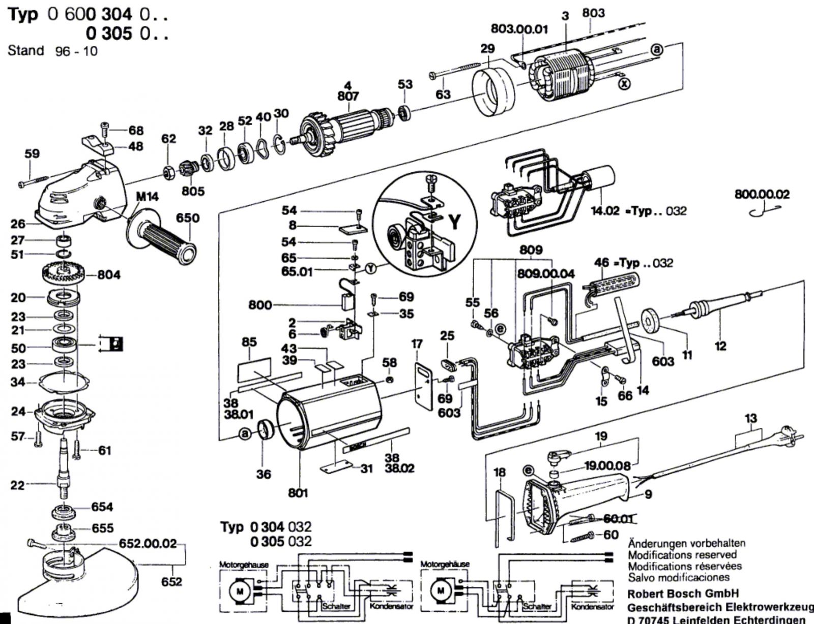 Bosch 0 600 305 003 Angle Grinder 220 V   Eu Spare Parts Spare 