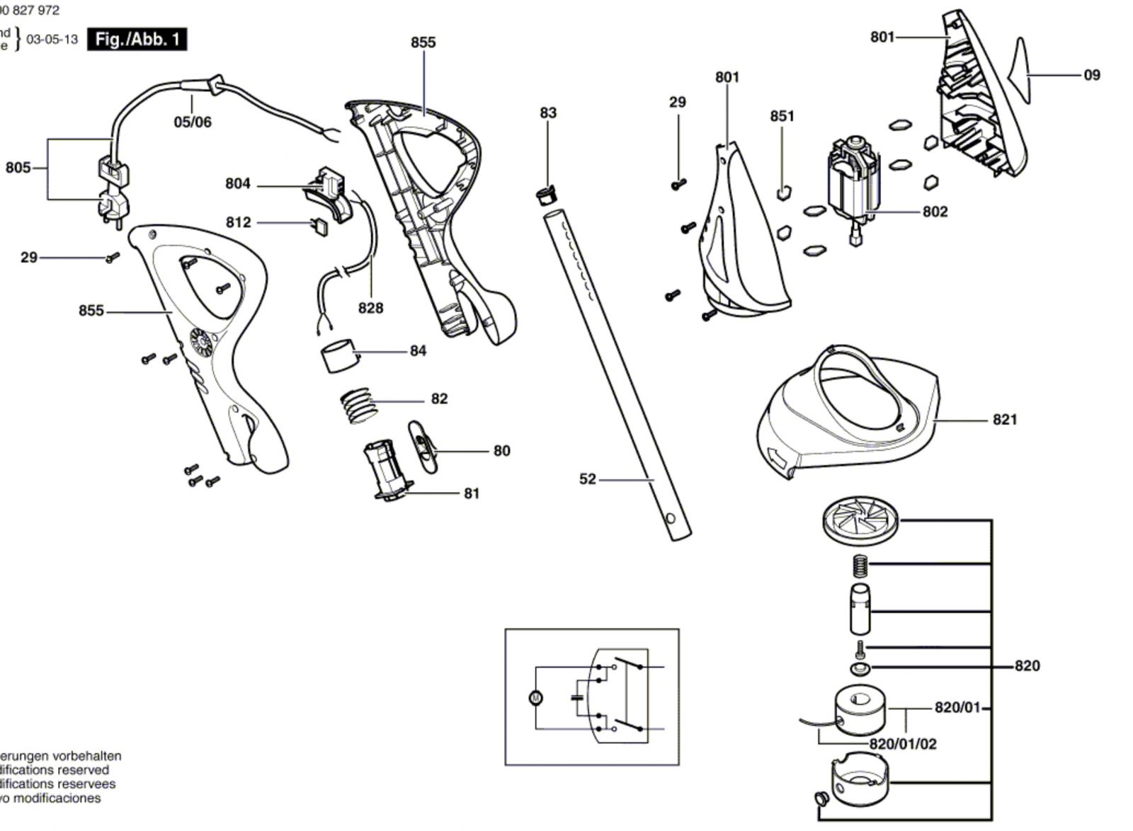 Bosch 0 600 827 972 Art-23-comfort Lawn-edge-trimmer Spare Parts SPARE ...