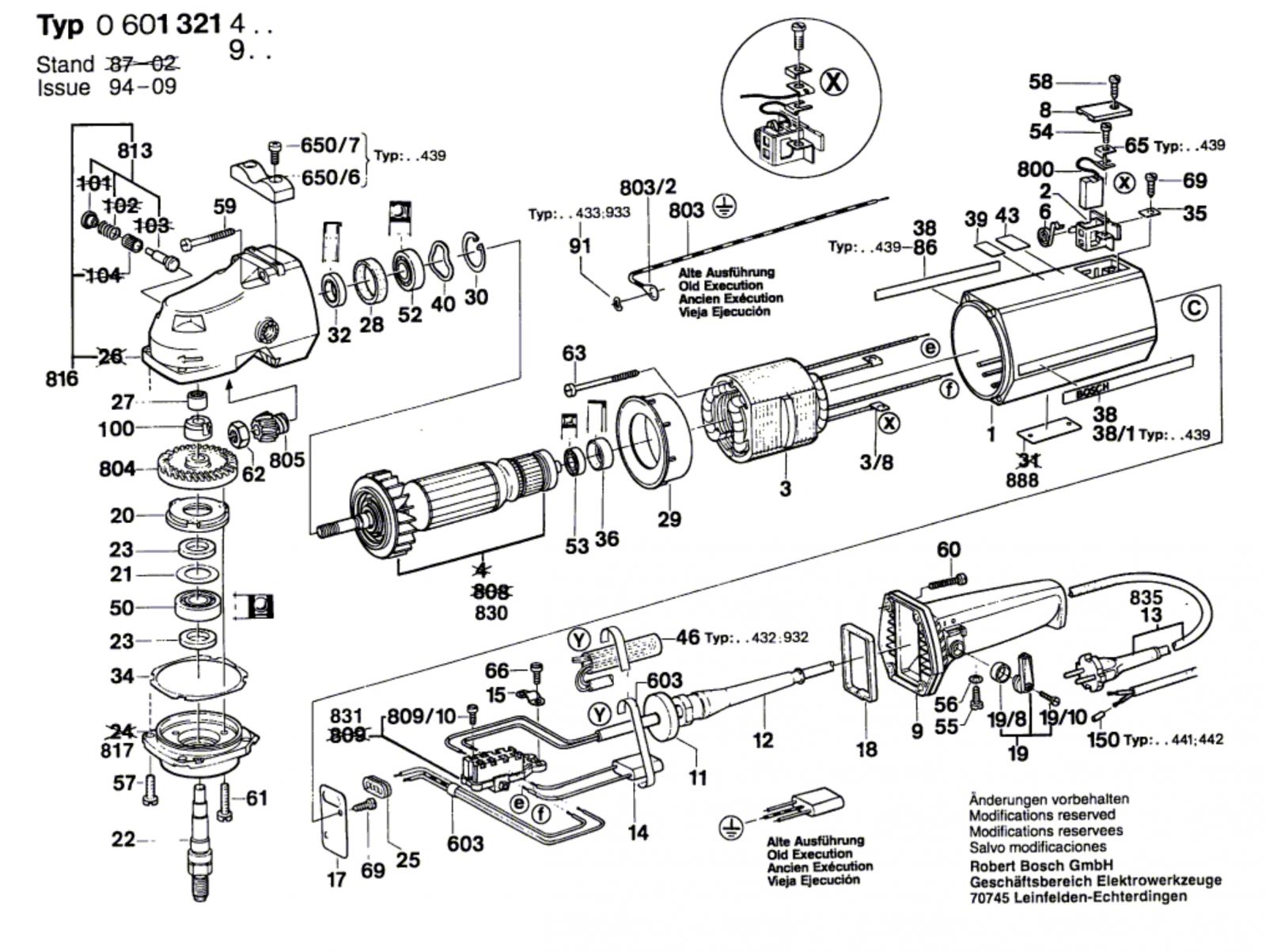 Bosch 0 601 321 903 Angle Grinder 220 V / Eu Spare Parts SPARE ...