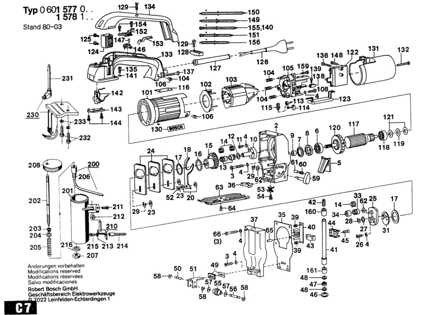 Bosch 0 601 578 101 Jig Saw 110 V / Eu Spare Parts SPARE_0601578101 ...