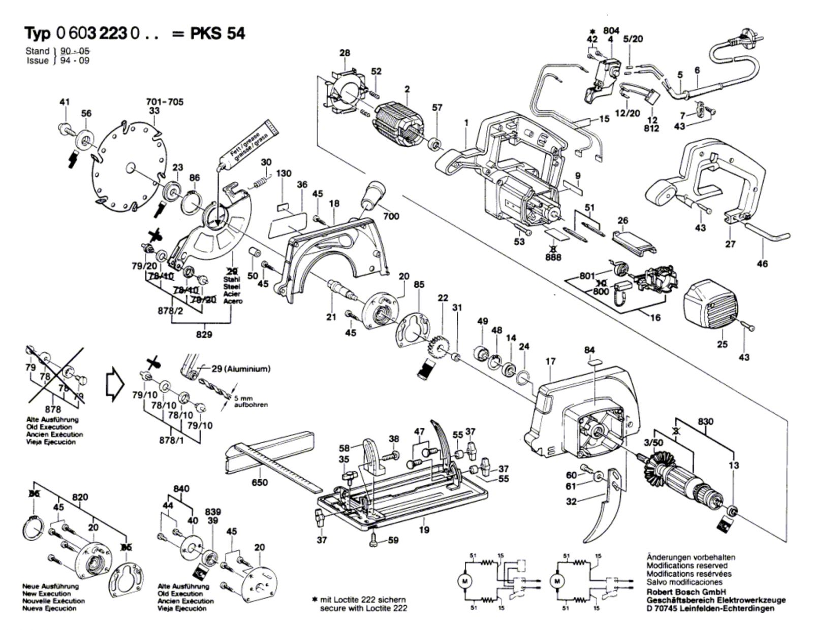 Bosch 0 603 223 003 Pks 54 Circular Hand Saw 220 V   Eu Spare Parts 