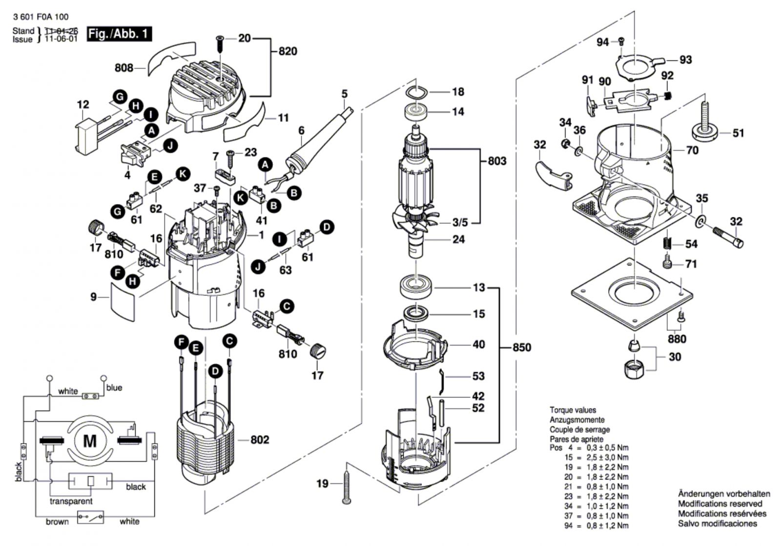 Bosch 3 601 F0a 100 Gkf 600 Router 230 V / Eu Spare Parts SPARE ...