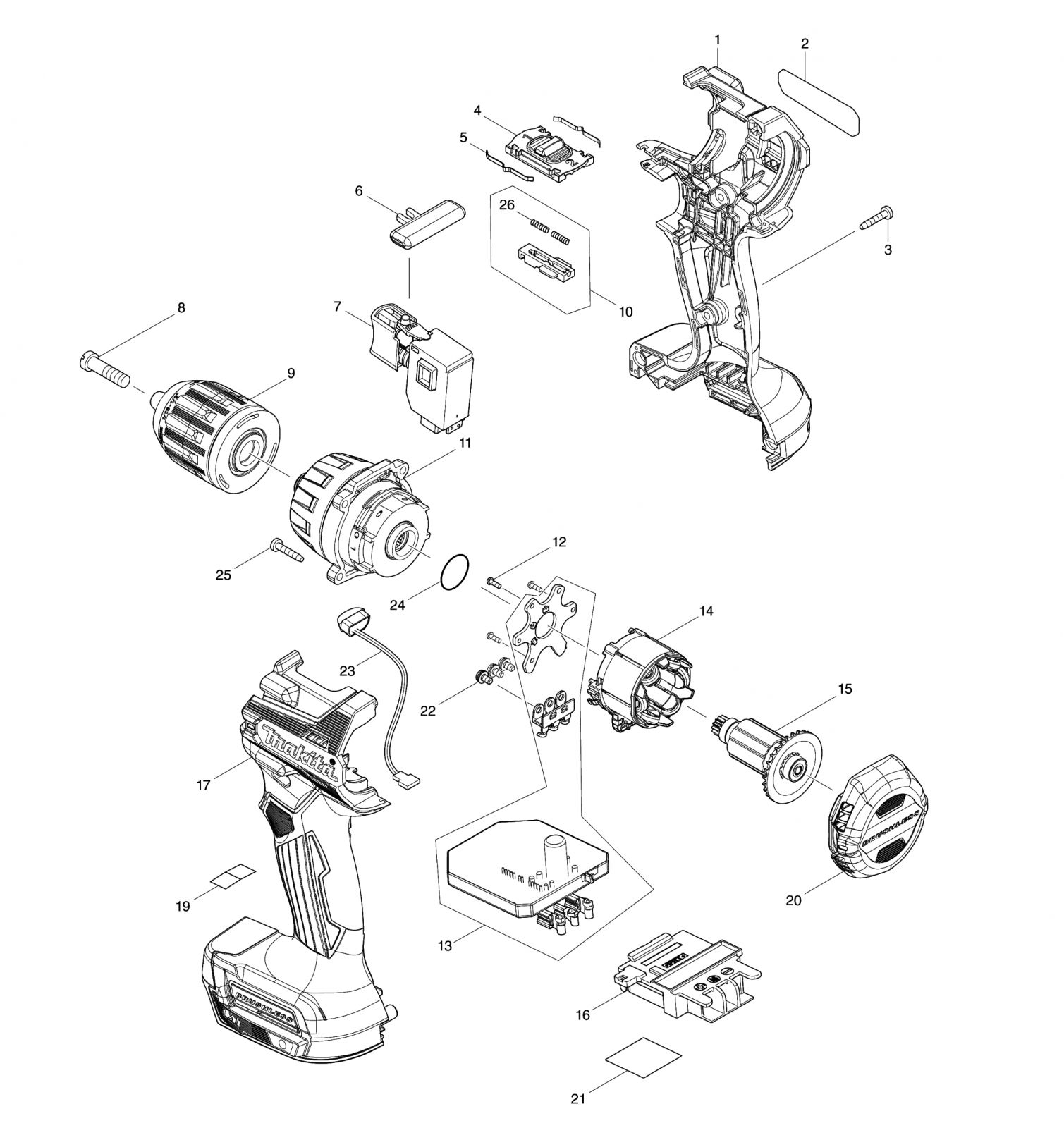 Makita Ddf487 Cordless Driver Drill Spare Parts Spare_DDF487 from Spare ...