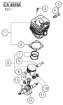 HITACHI ENGINE CHAIN SAW CS 45EM SPARE PARTS