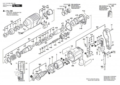 Bosch 0 611 210 003 Ubh 2/20 S Rotary Hammer 230 V / Eu Spare Parts ...