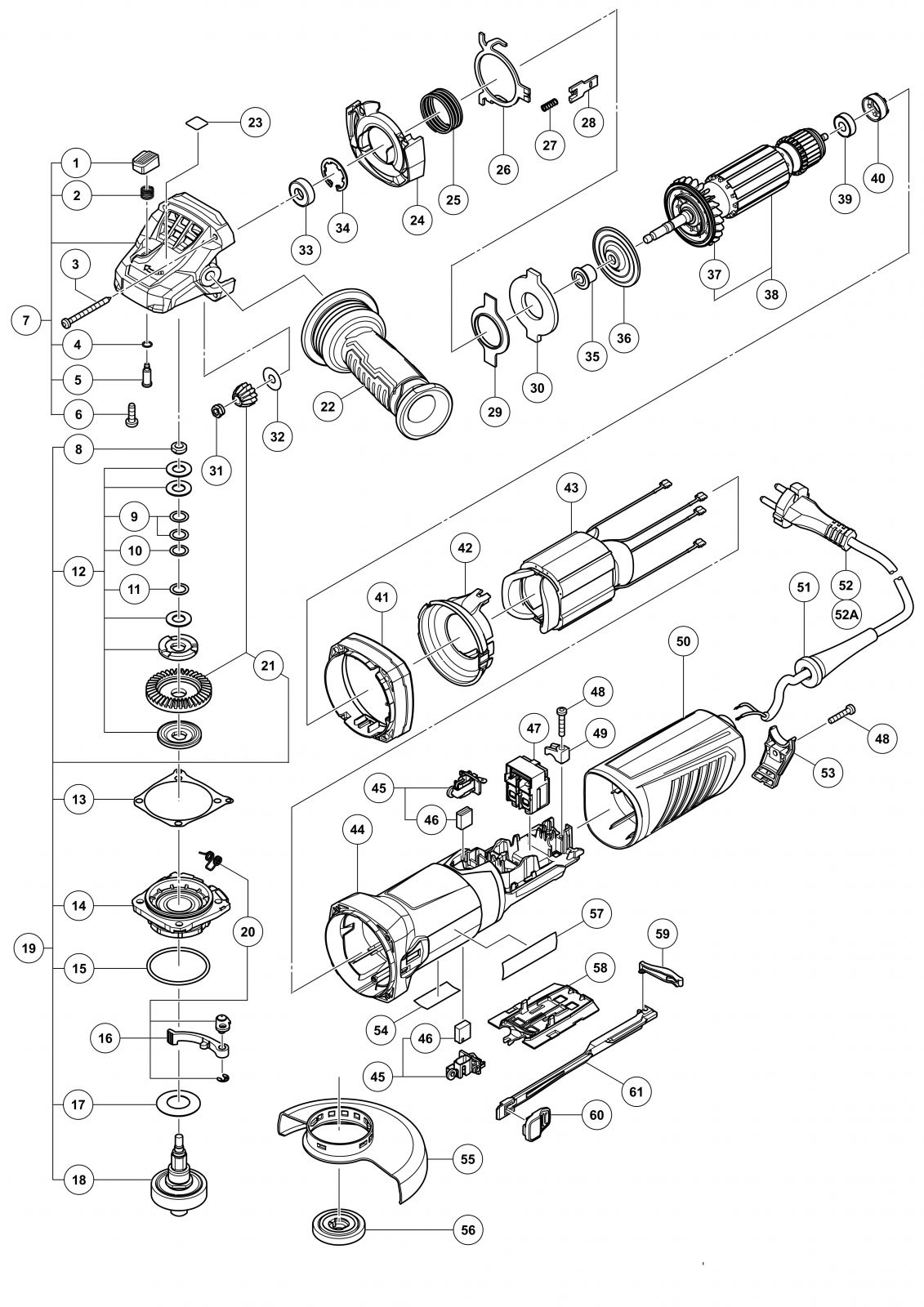 Hikoki G13ba Disc Grinder Spare Parts Spare_G13BA from Spare Parts World