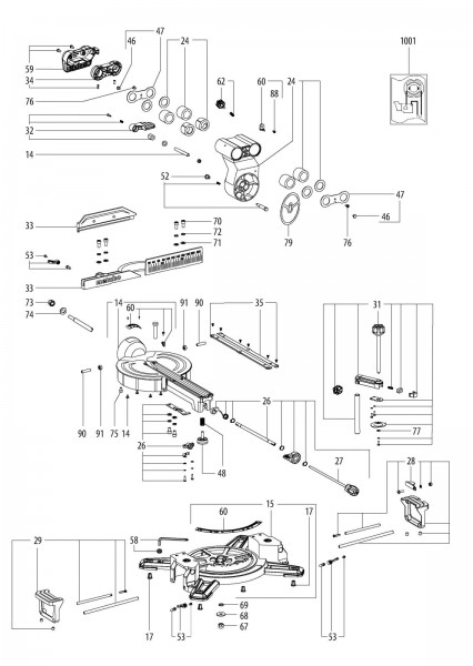 Metabo 13254000 Kgs 254 M Crosscut Saws Spare Parts SPARE_13254000 from ...