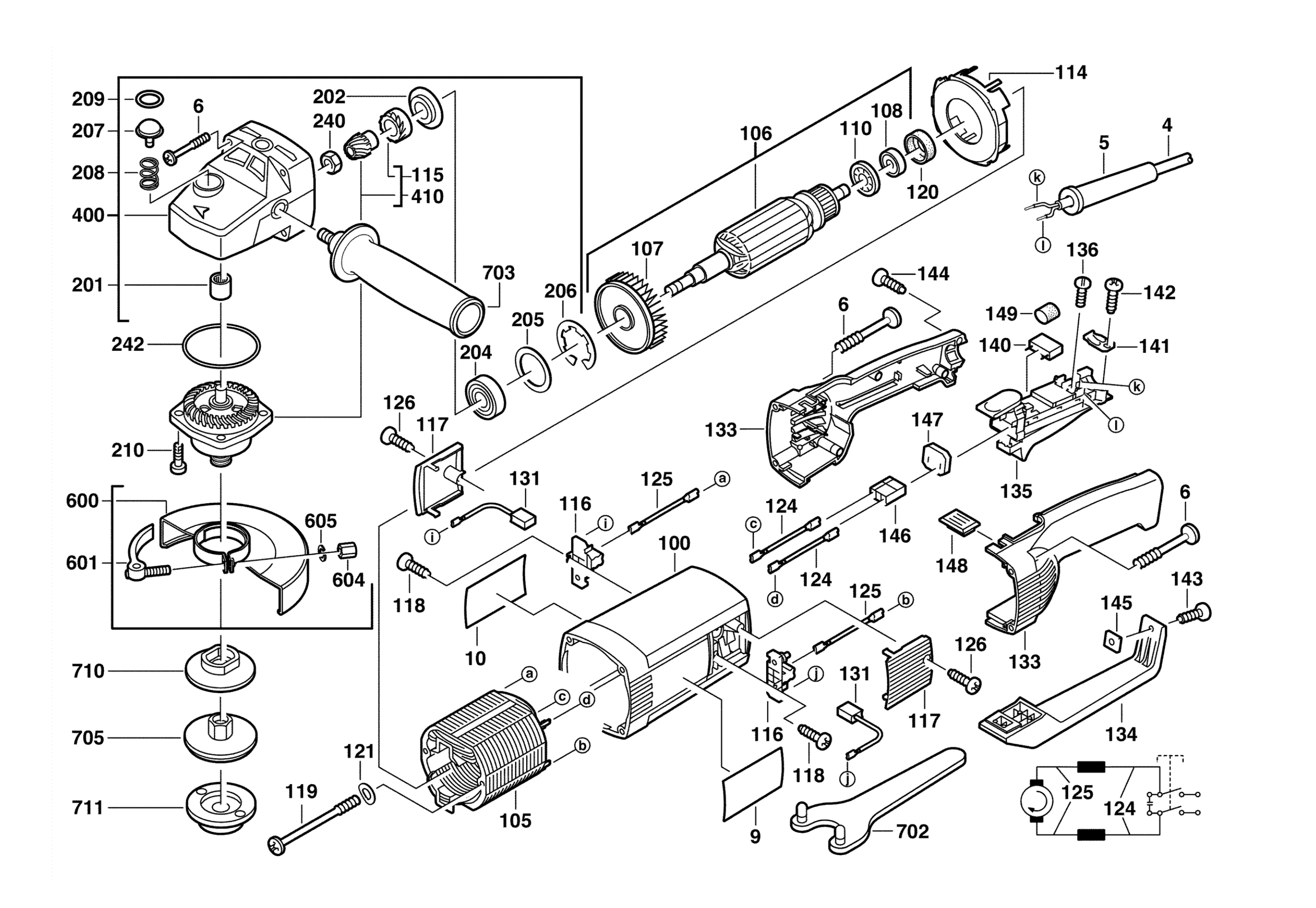 Milwaukee 4000383976 Ag23-230 Angle Grinder Ag 23-230 Spare Parts SPARE ...