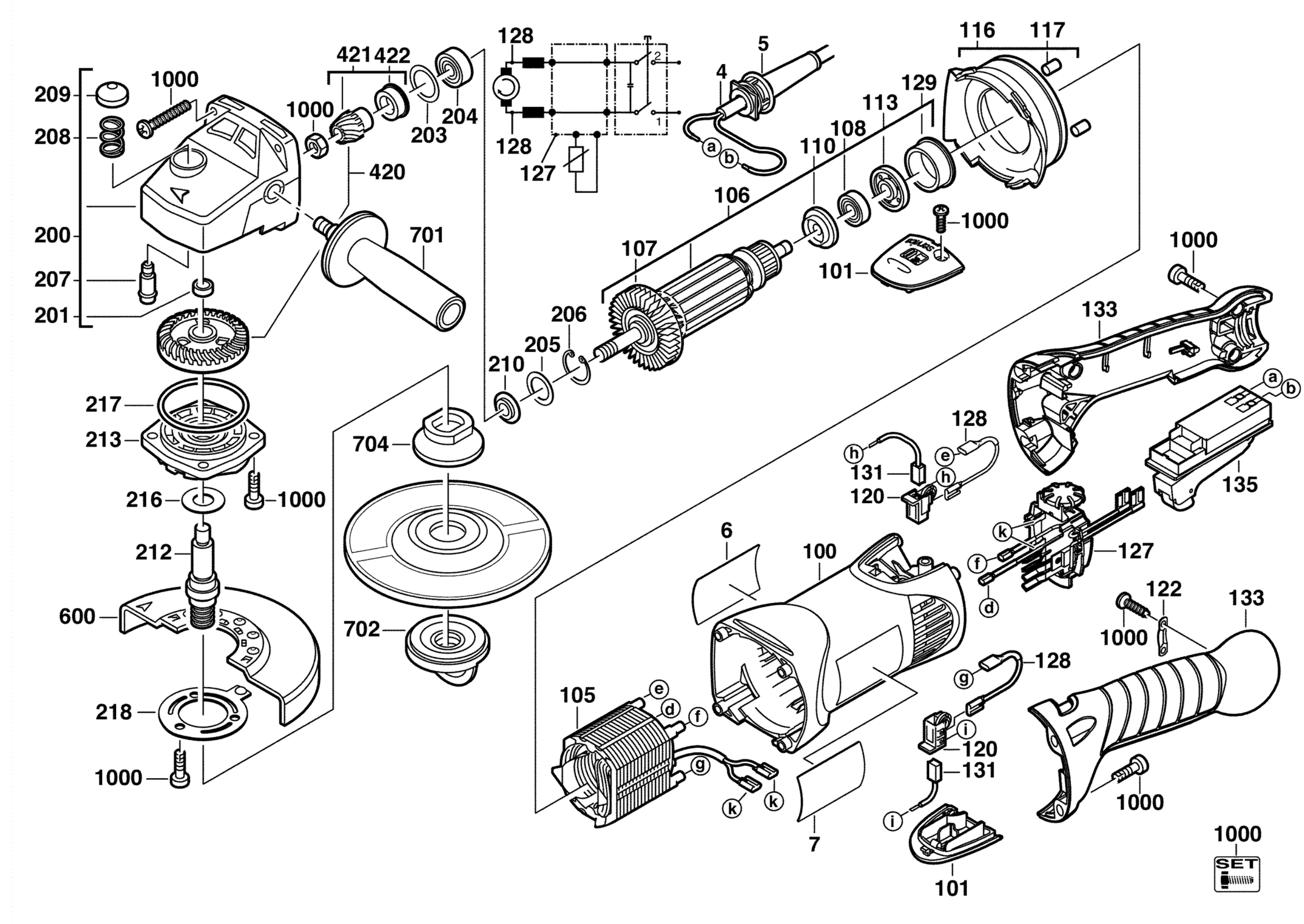 Milwaukee 4000385001 Ag16-125xe Angle Grinder Spare Parts SPARE ...