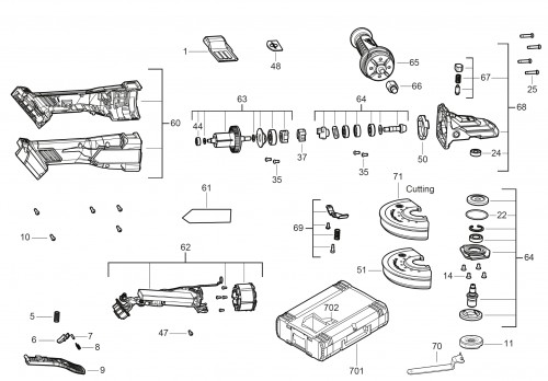 Milwaukee 4000483461 M18fsagf125xpdb 0x Ang.grinder Xxx Spare Parts SPARE 4000483461 from Spare Parts World