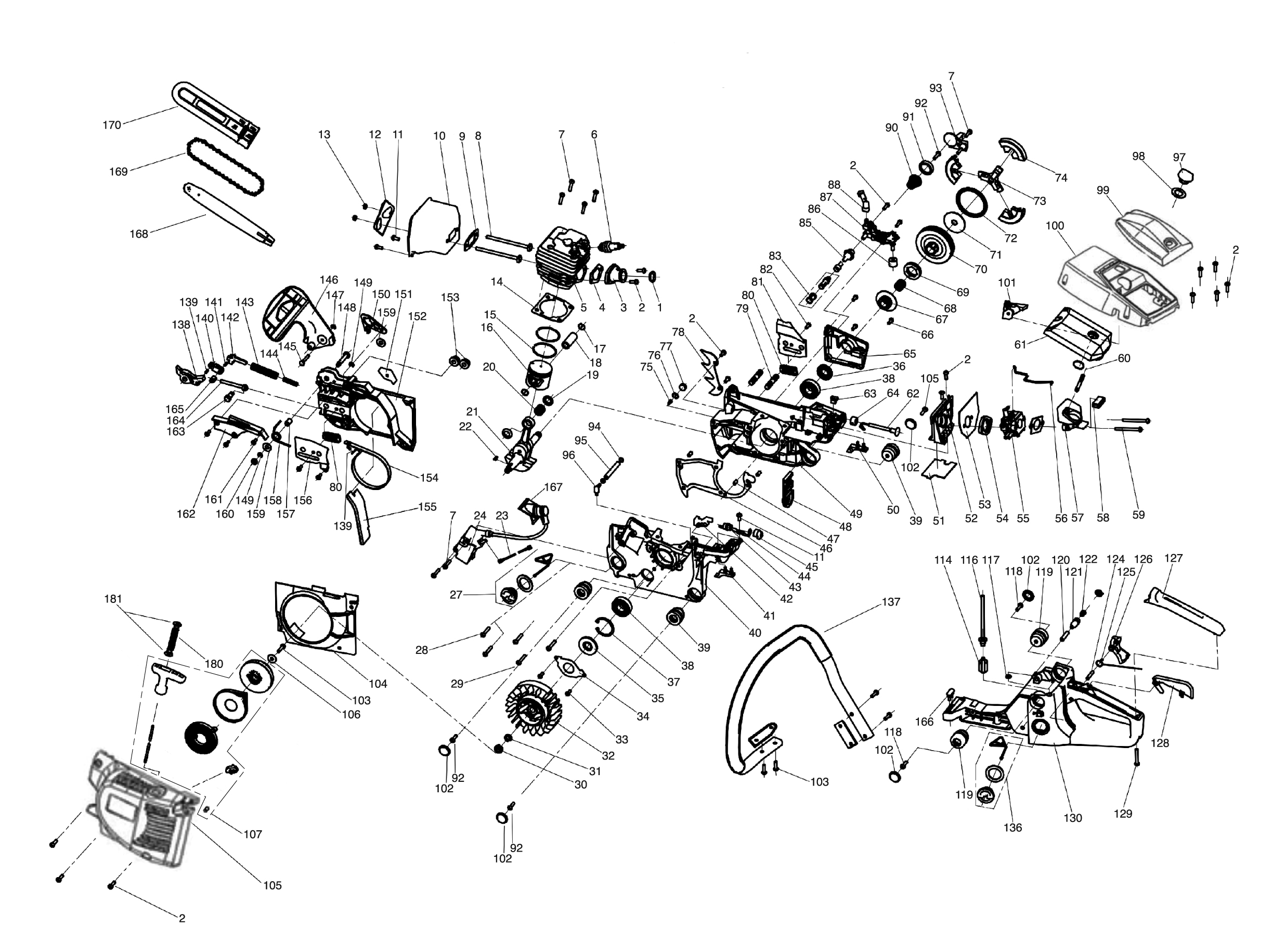 Draper Csp4546 Petrol Chainsaw Spare Parts SPARE_80103 from Spare Parts ...