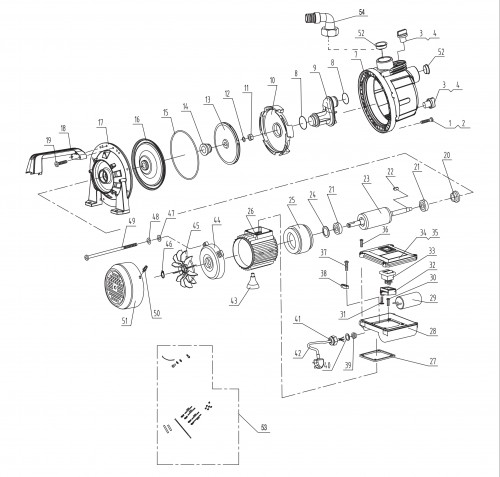 Draper Sp53 98923 Surface Mounted Water Pump Spare Parts SPARE_98923 ...