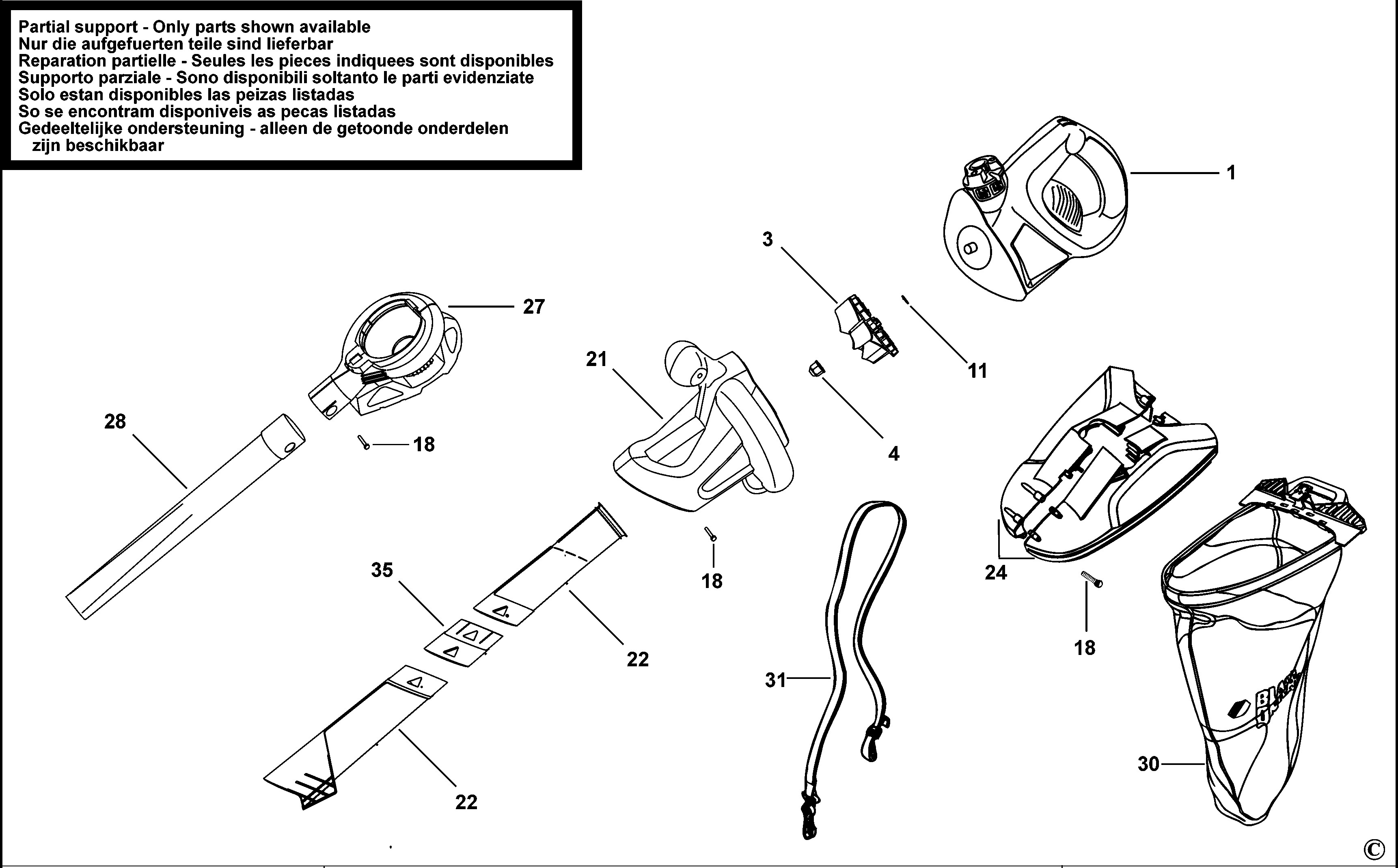 Black & Decker BV2500 Leaf Hog Blower / Vac (Type 7) Parts and Accessories  at PartsWarehouse