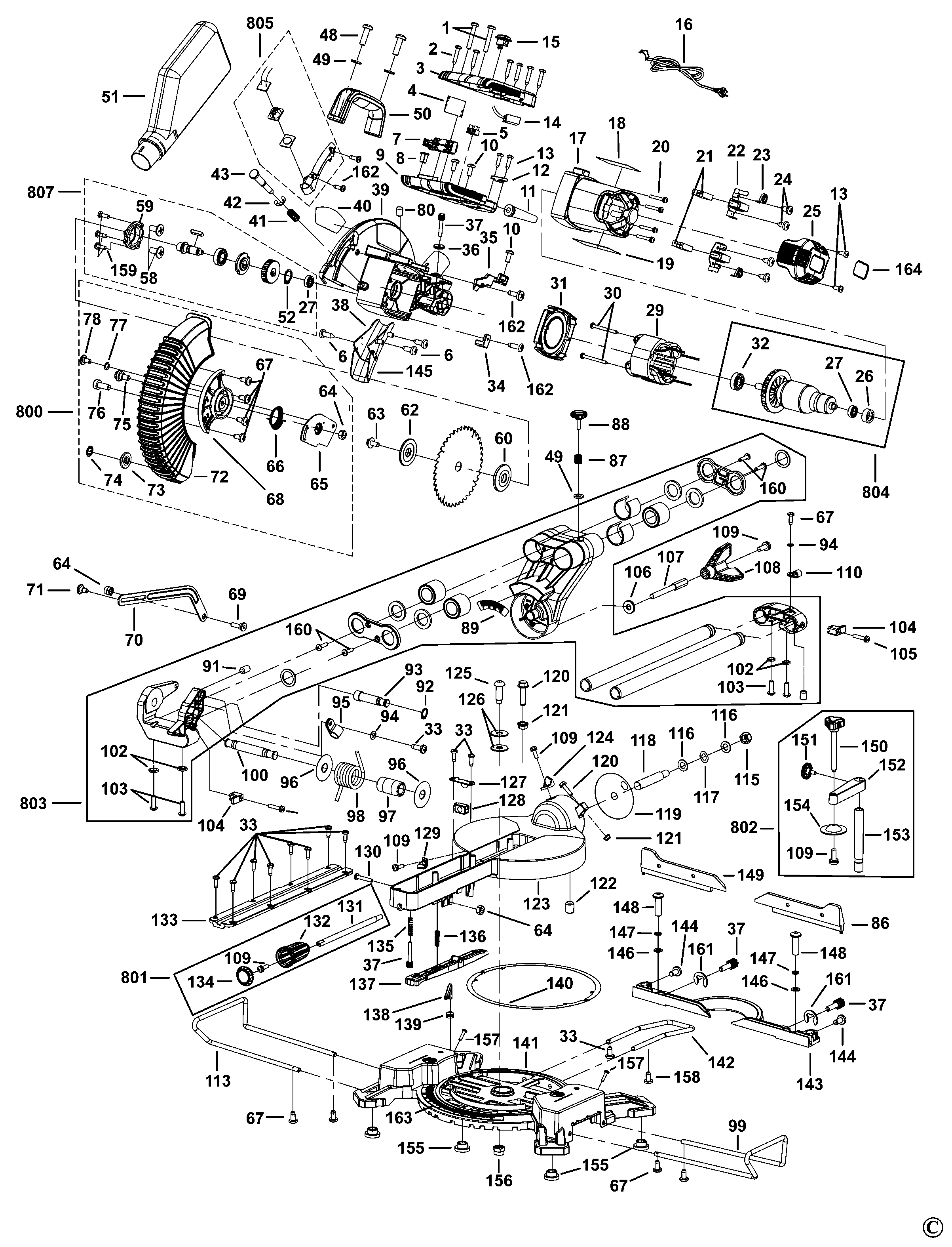 Black Decker BES710 GB Type 1 Mitre Saw Spare Parts