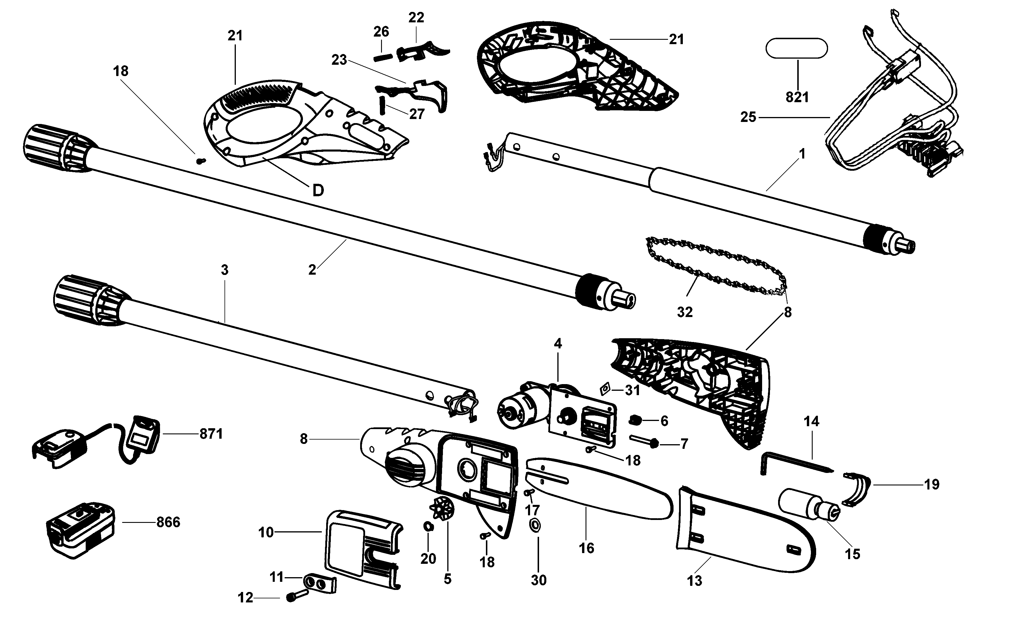 Black & Decker Gpc1840ln Pruner (type 2) Spare Parts SPARE_GPC1840LN ...