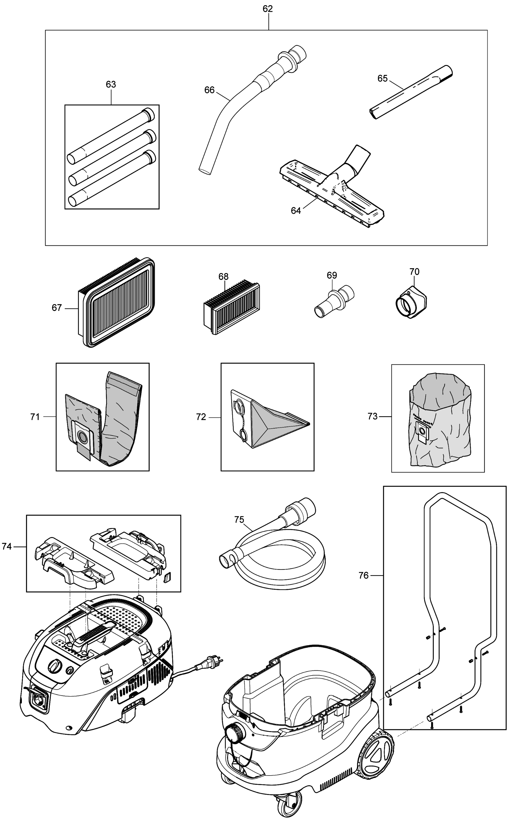 Makita Vc4210l Wet  Dry Dust Extractor Vacuum Spare Parts SPARE_VC4210L  from Spare Parts World