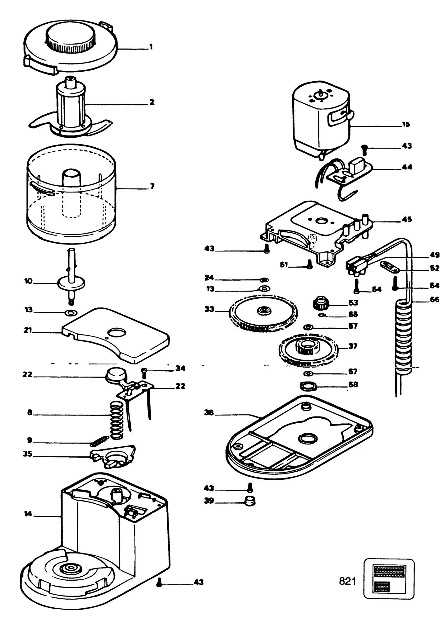 BLACK DECKER H224 CHOPPER TYPE 1 Spare Parts