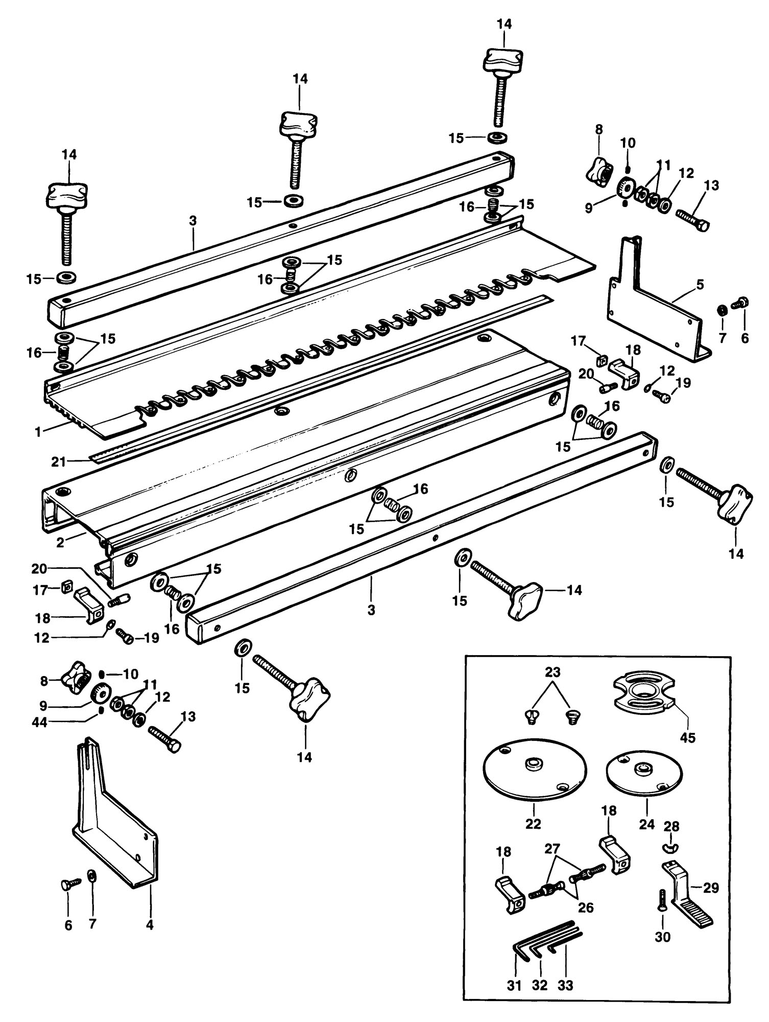 ELU E40040 DOVETAIL JIG TYPE 1 Spare Parts