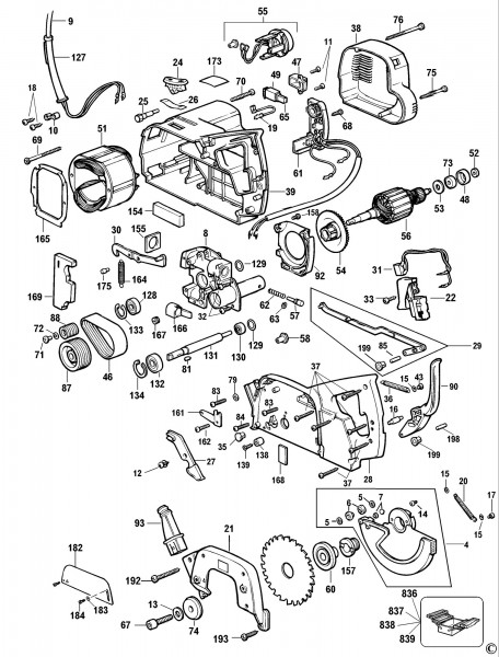 Dewalt Dw707e Mitre Saw (type 1) Spare Parts SPARE_DW707E/TYPE_1 from ...