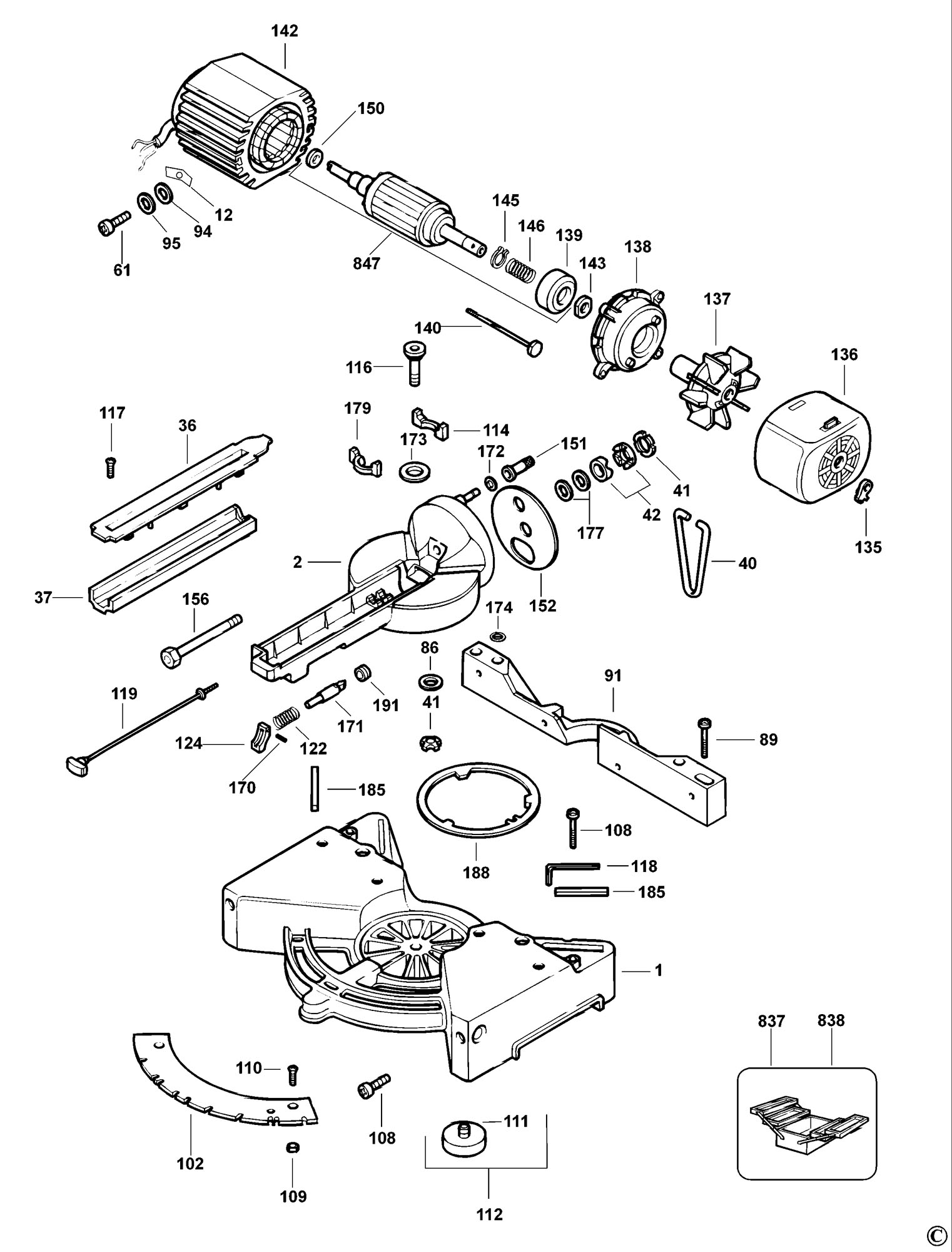 Dewalt Dw711 Table Saw Type 1 Spare Parts Sparedw711type1 From Spare Parts World 0600