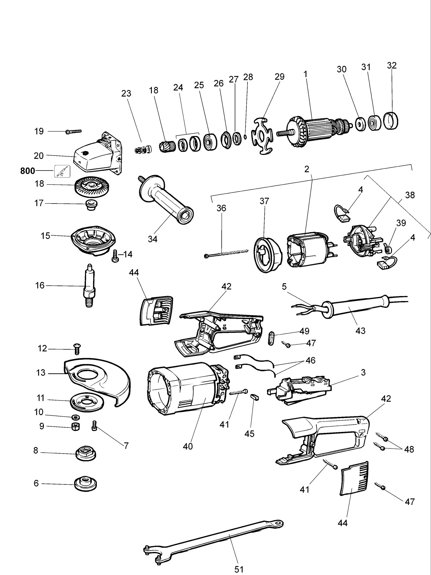 BLACK DECKER KG2024 ANGLE GRINDER TYPE 3 Spare Parts