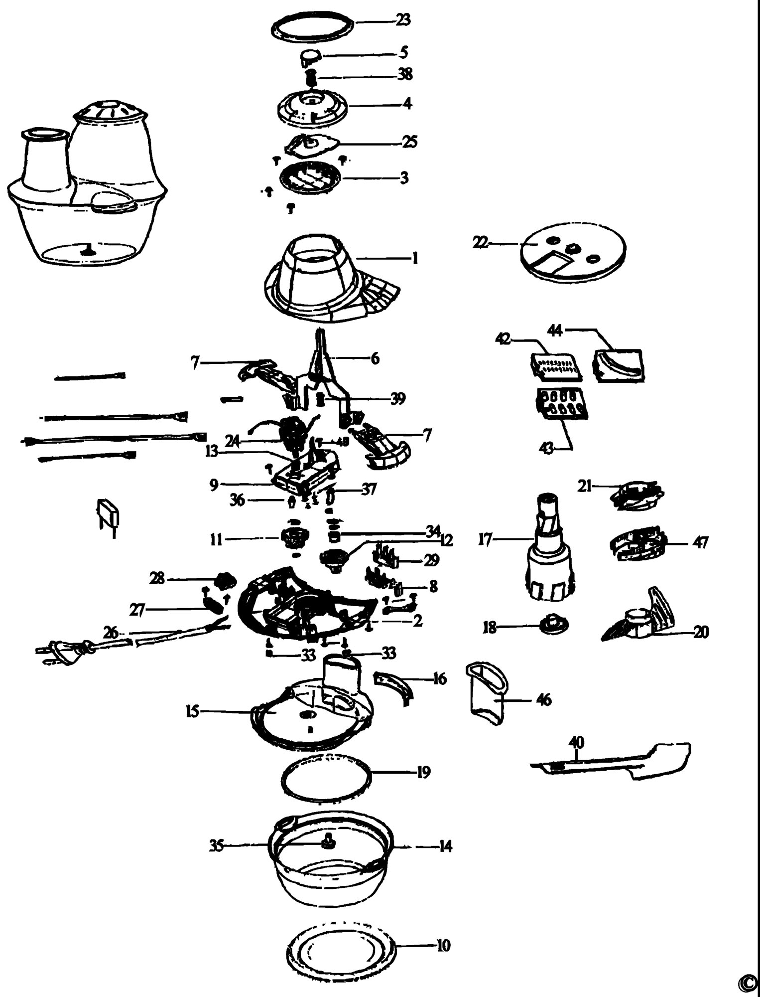 BLACK DECKER FX600 FOOD PROCESSOR TYPE 1 Spare Parts