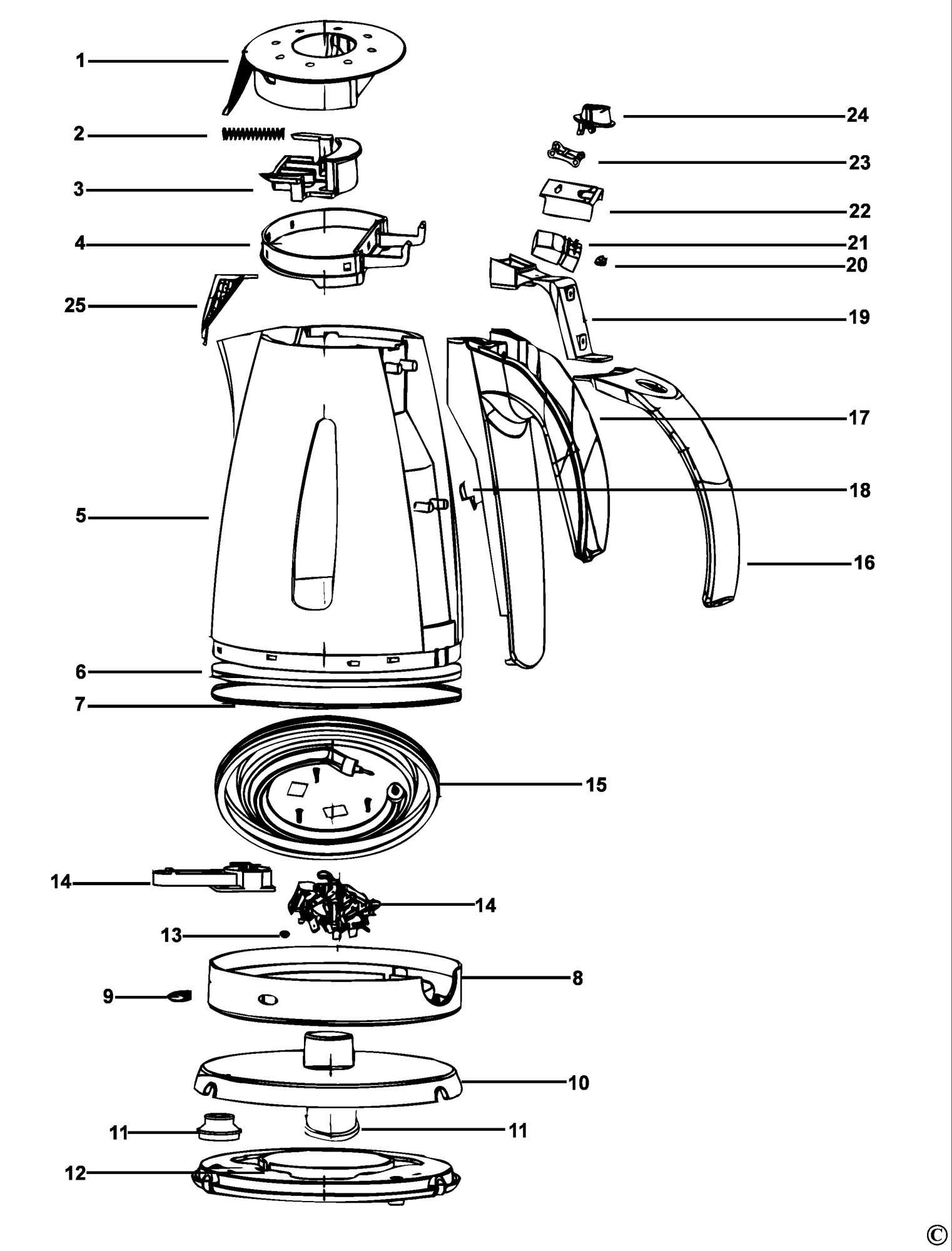 BLACK DECKER JC62 KETTLE TYPE 1 Spare Parts